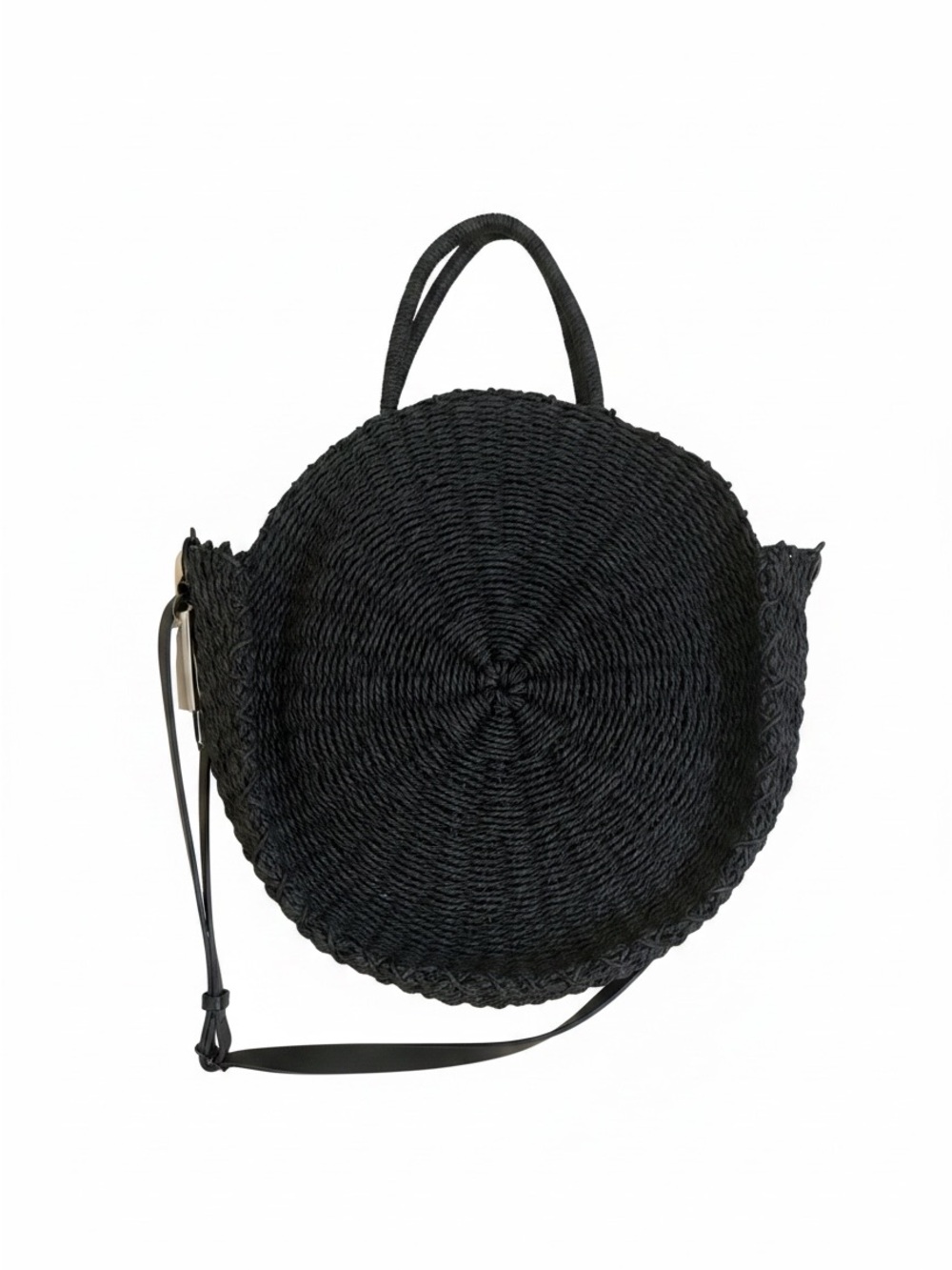 Abercrombie & Fitch Black Round Woven Crossbody Bag